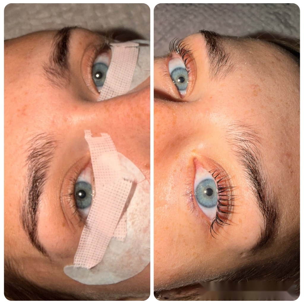 Korean Lash Lift before and after treatment results at SM beauty in Hyde